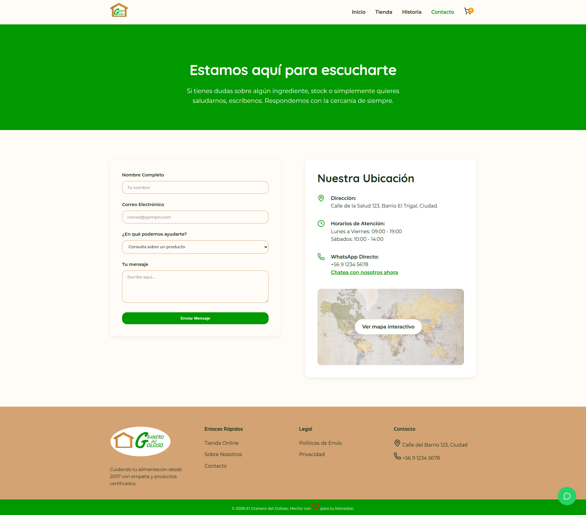 Contacto E-commerce